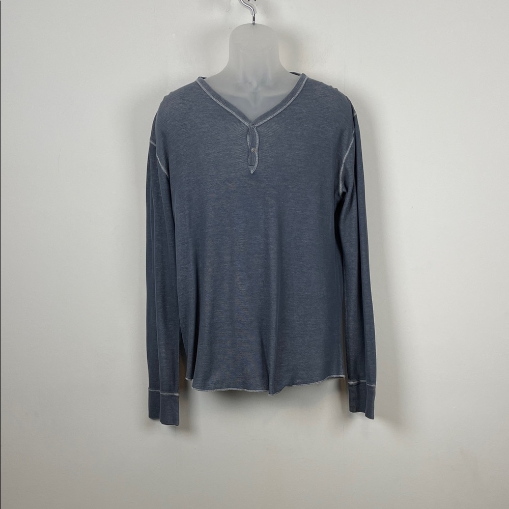 Alternative Apparel Dexter Men's XL Thin Pullover Gray Long Sleeve Henley Shirt